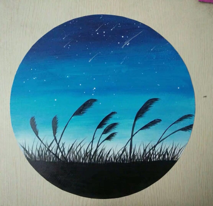 丙烯画《夜》孟繁莹