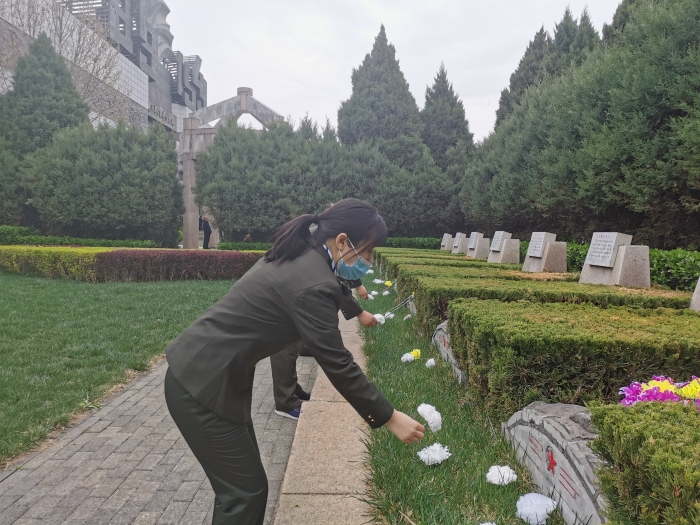 栾城东收费站党支部开展“ 学党史 祭先烈 践初心”清明祭扫主题活动 (3)