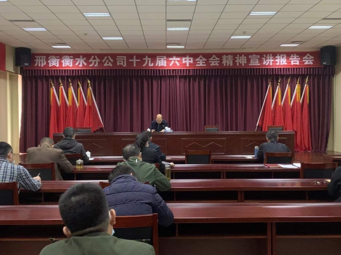 邢衡衡水分公司组织召开学习贯彻党的十九届六中全会精神宣讲报告会