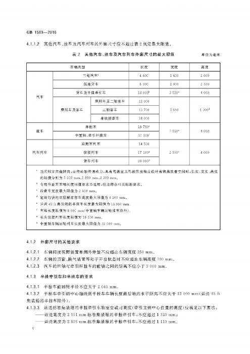 《汽车、挂车及汽车列车外廓尺寸、轴荷及质量限值》（GB1589－2016）_07